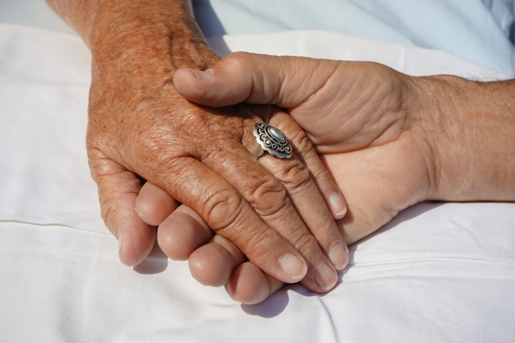 old ladys hand