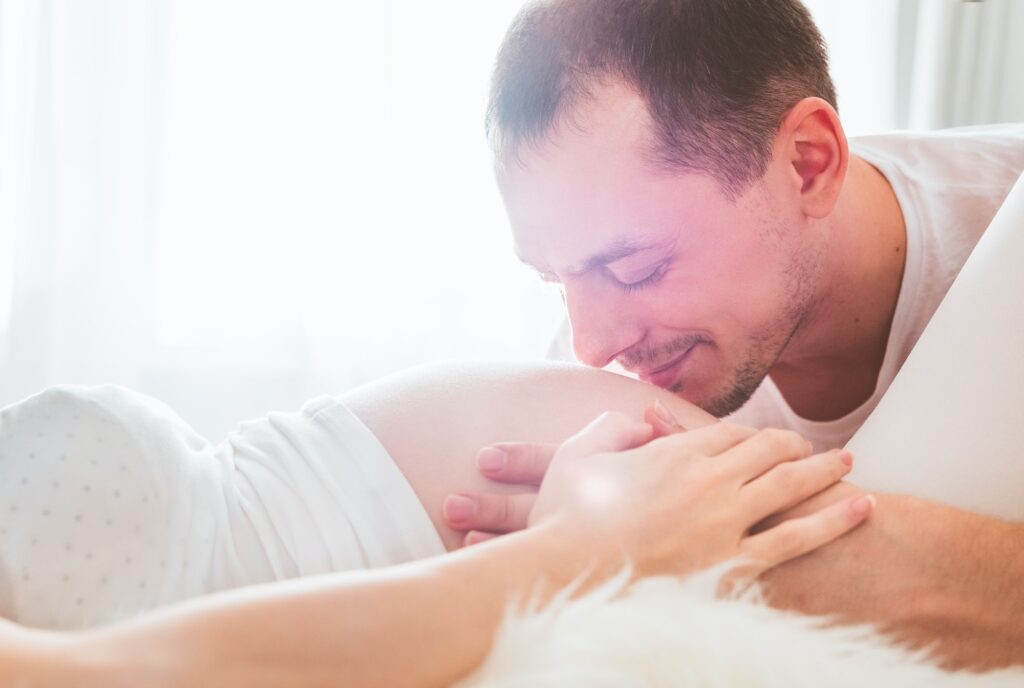 Happy beautiful pregnant woman