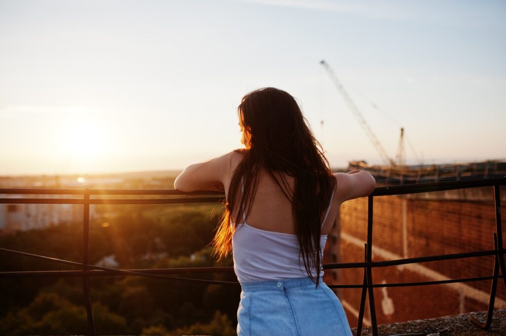 Woman on the roof