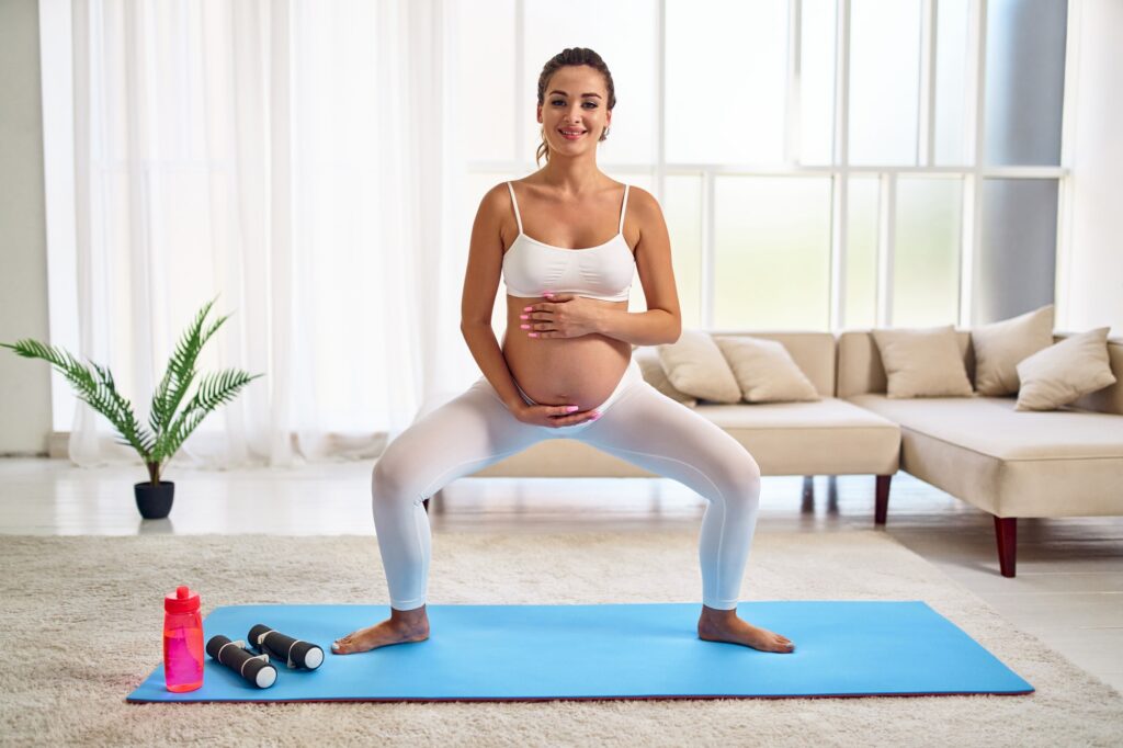 Pregnant woman at home