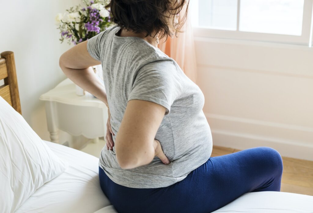 Pregnant woman with back pain