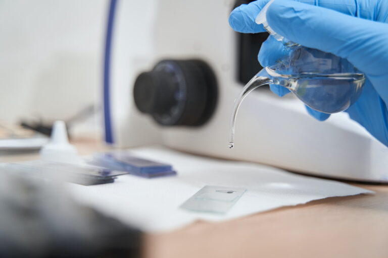 In the laboratory professional nurse doing research