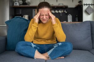Woman with headache