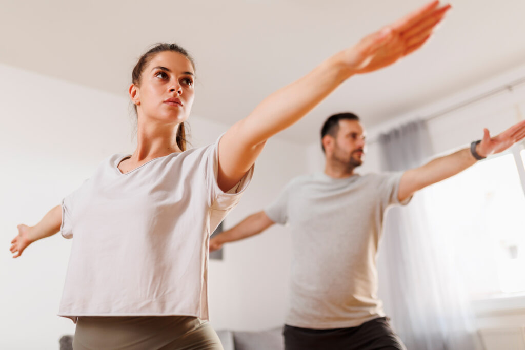 Couple working out