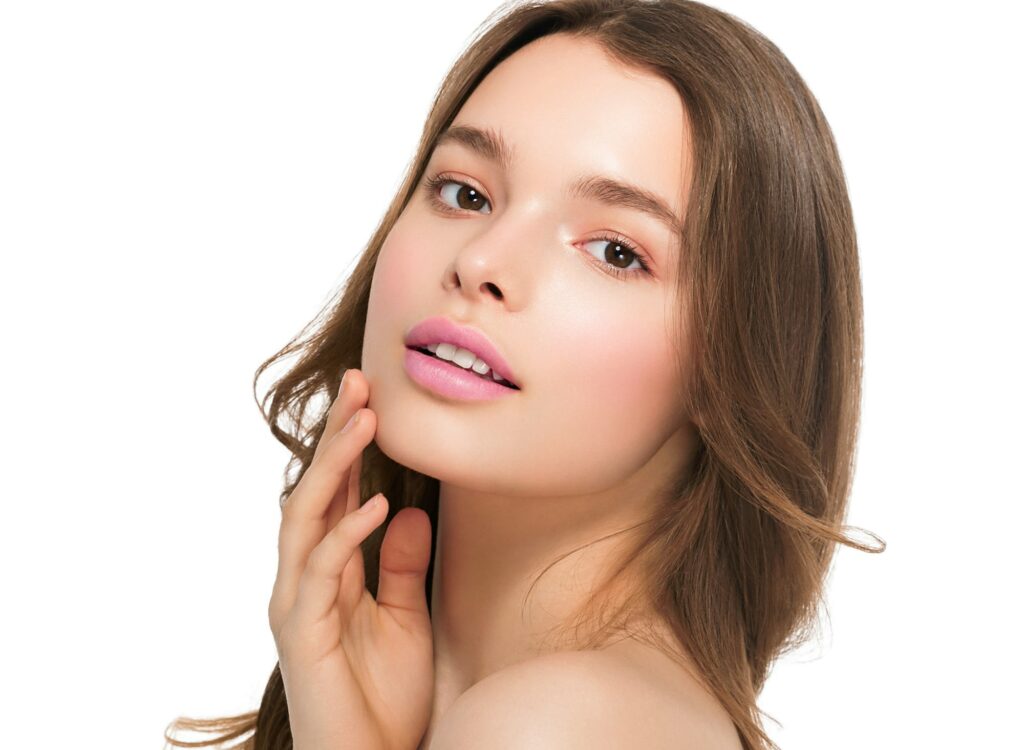 Fashion natural make up woman clean skin beauty portrait