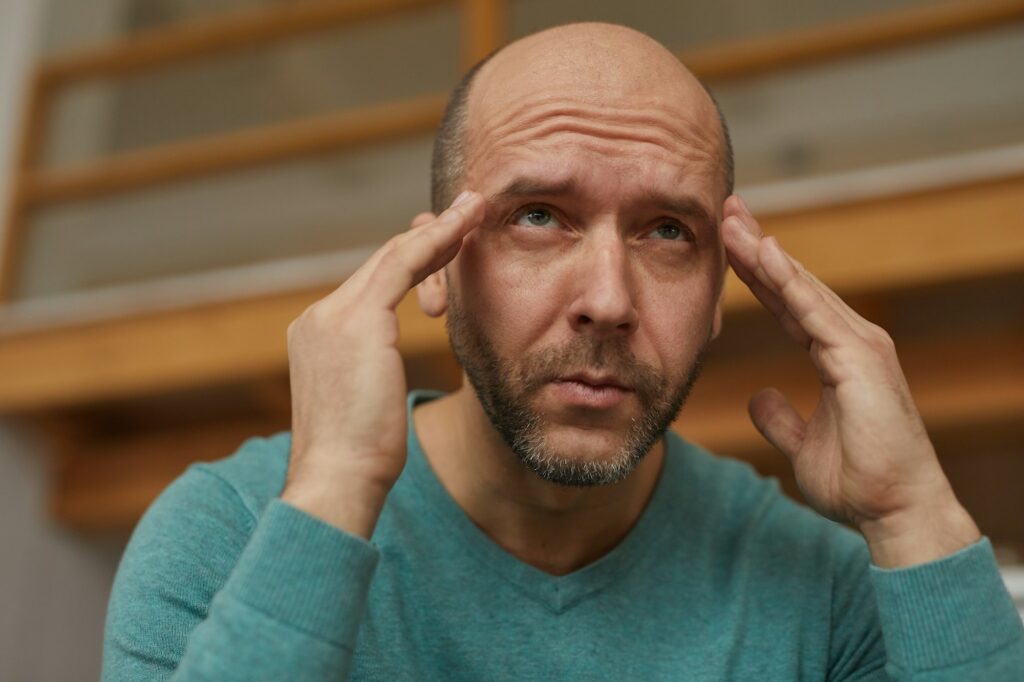 Man has a headache