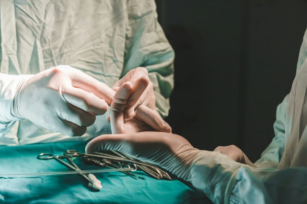 Medicine.Surgeon doctor makes laparoscopy operation.Modern medicine,close-up,operating room.Doctor