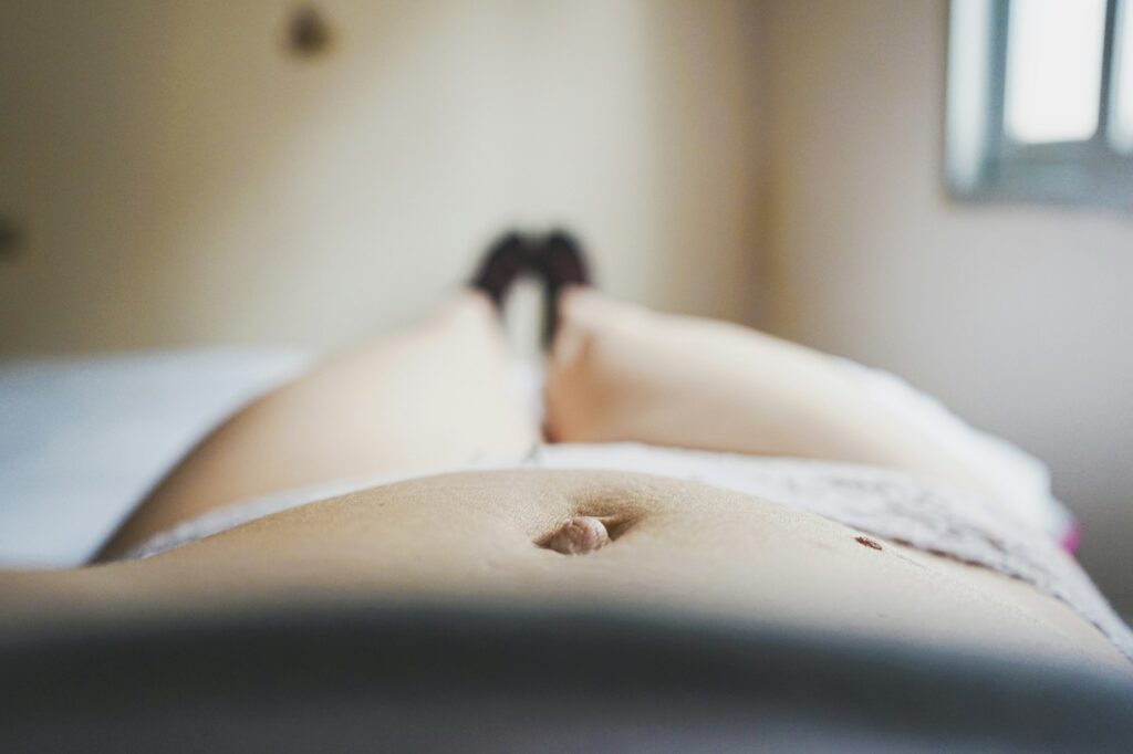 Real body of a new mother after her child birth
