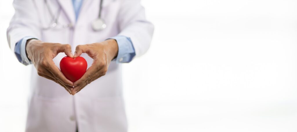 Health care for heart patients, heart health care concept.