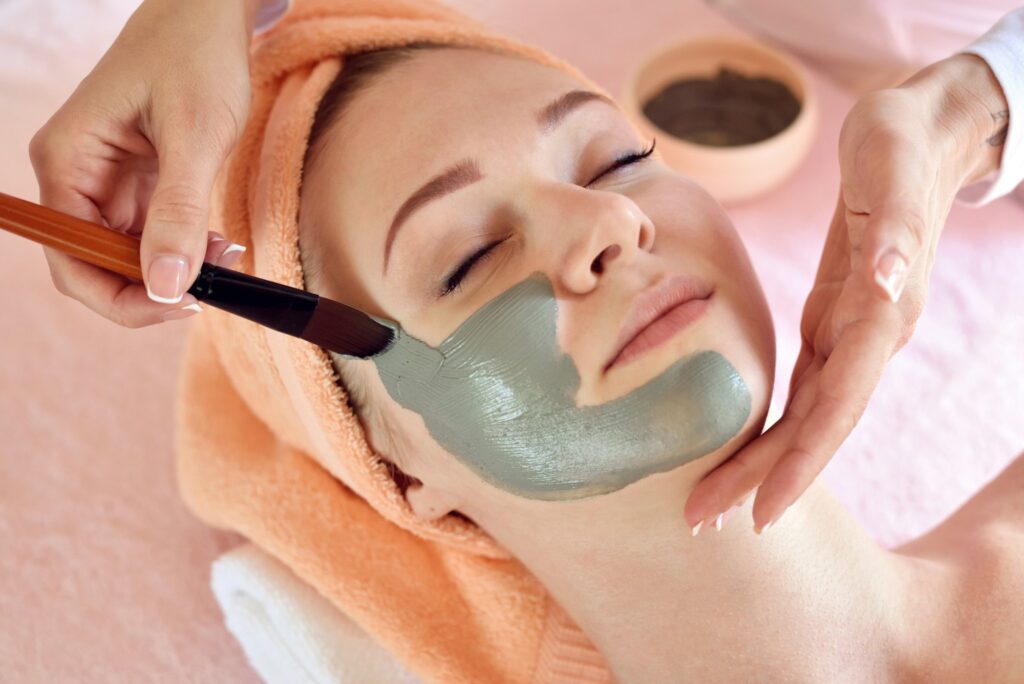 Face peeling mask, spa beauty treatment, skincare