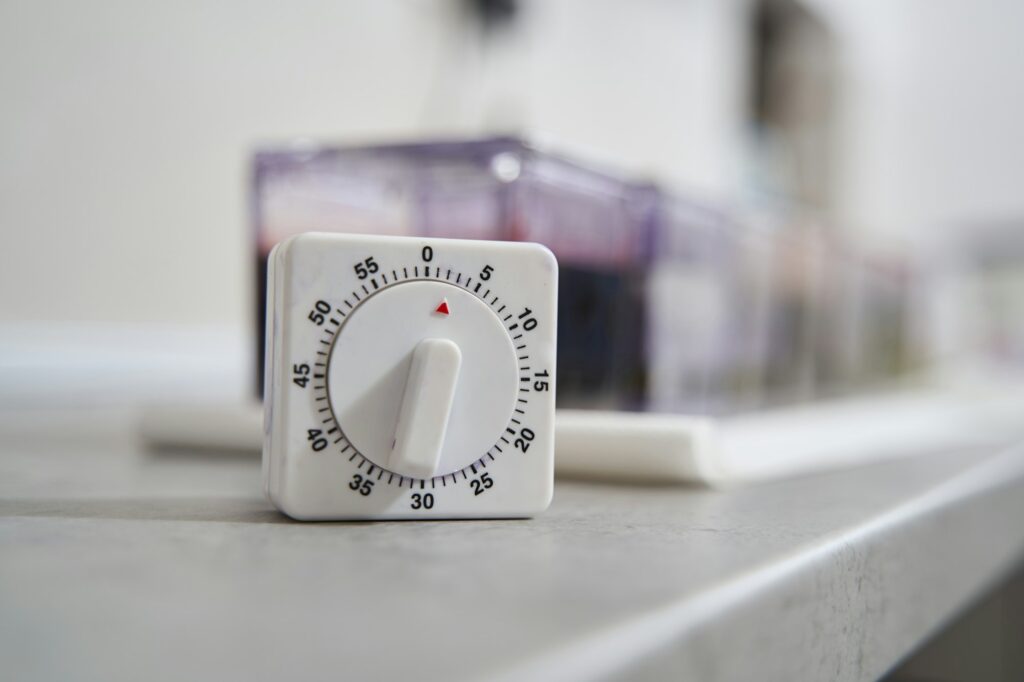 Timer counts the time in laboratory during test