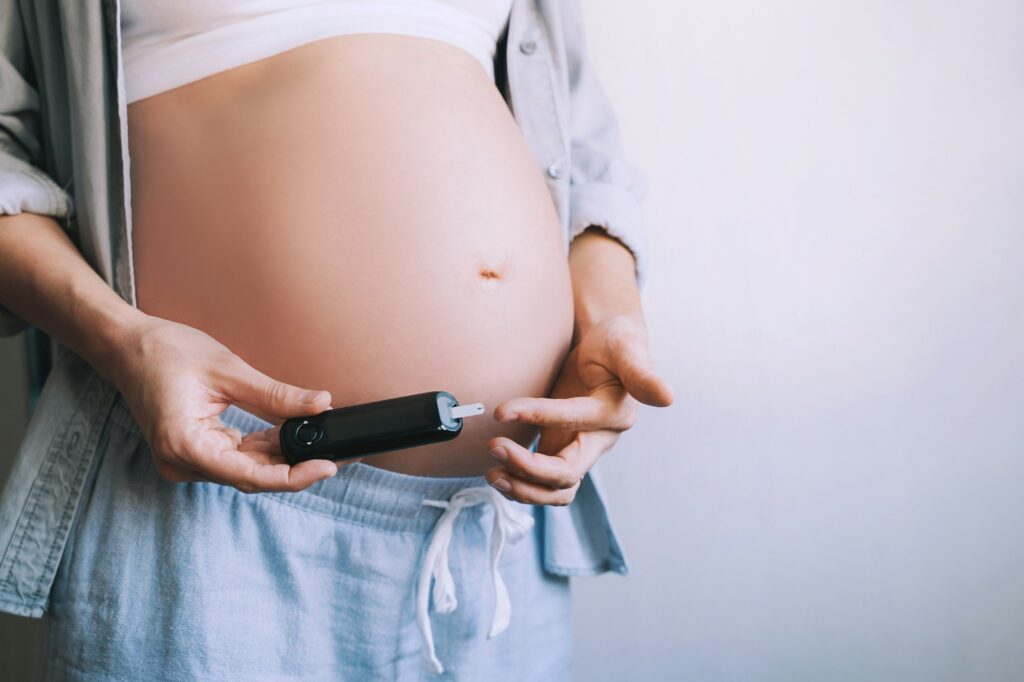 Gestational diabetes test during pregnancy.