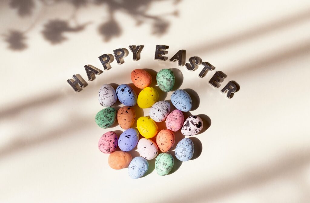 Flat lay concept of Happy Easter