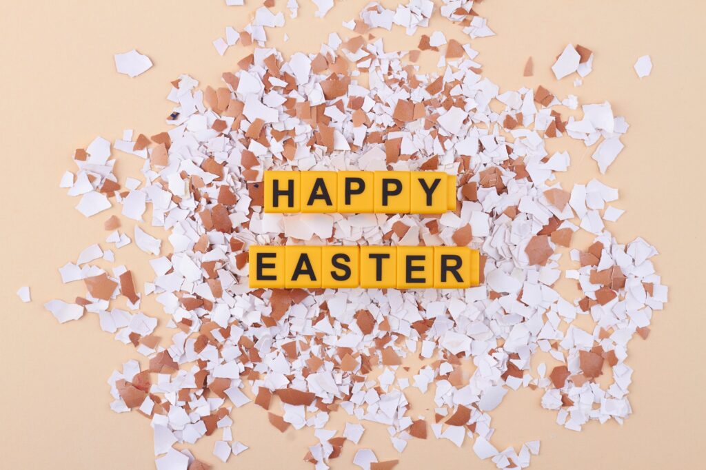 Happy easter composition. Happy easter concept.
